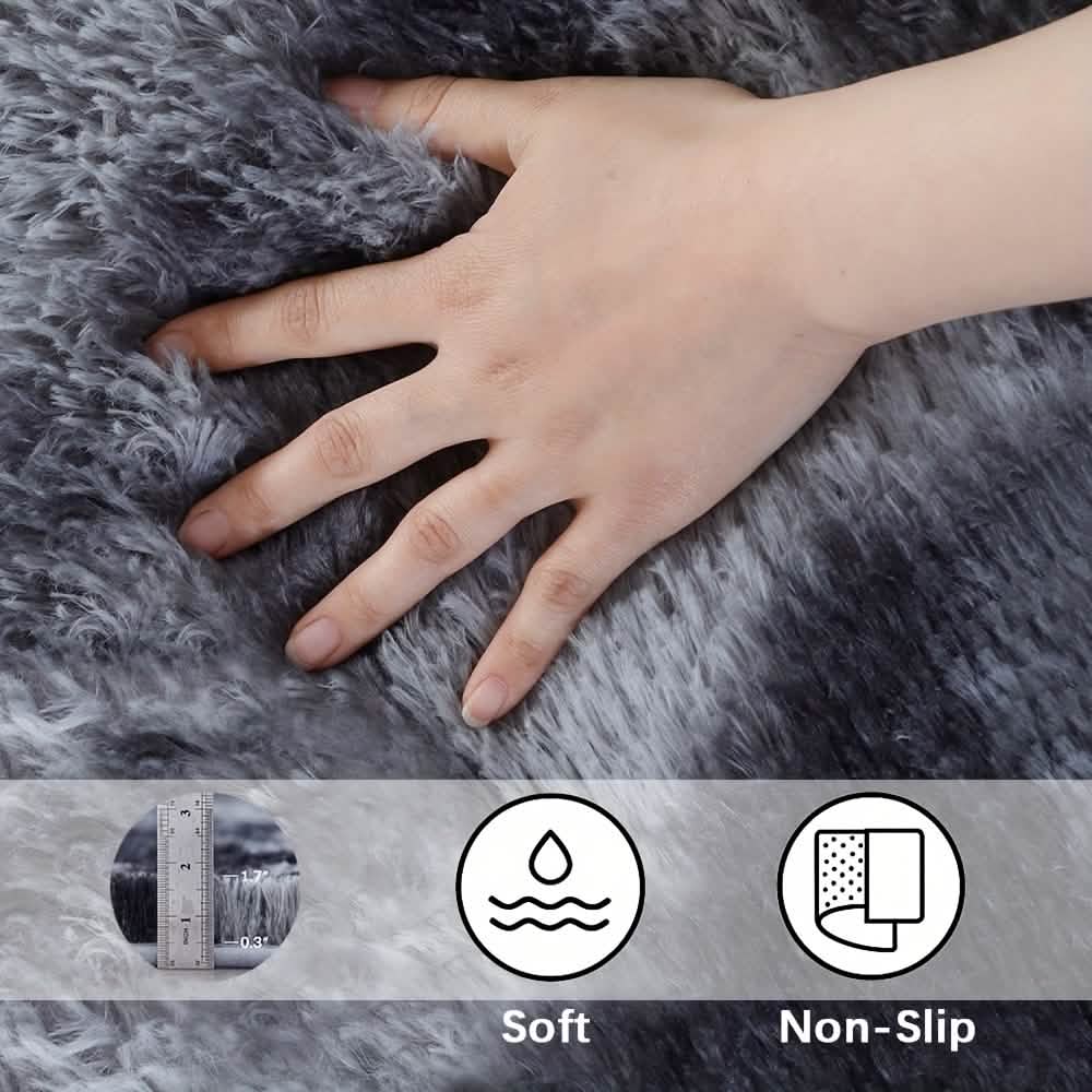 Light Gray Shaggy Area Rug – Soft Plush Indoor Carpet - PhishStones Products