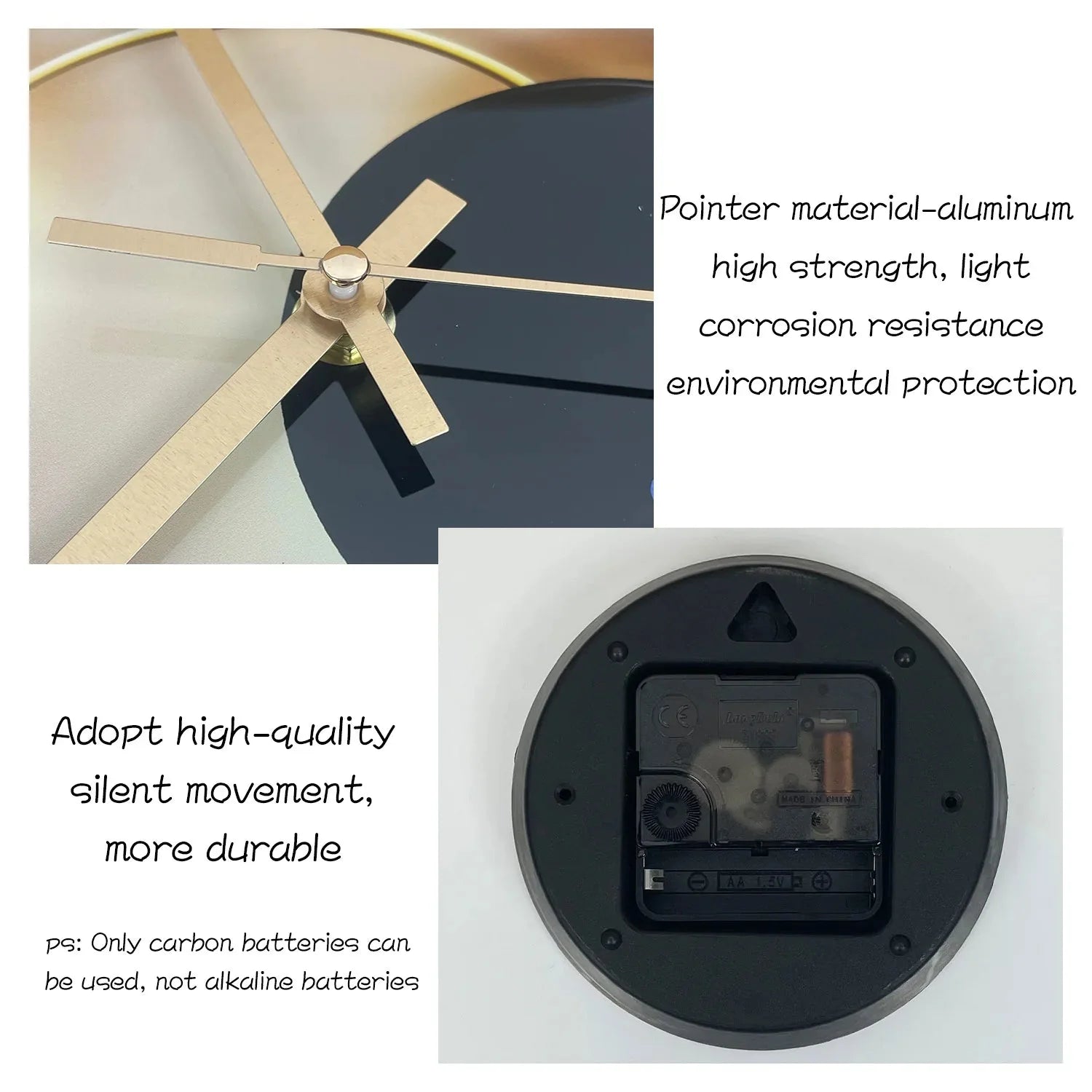 Light Luxury Simple Light and Shadow Flat Pattern Tempered Glass Wall Clock Living Room Bedroom Kitchen Home Decoration Wall Clock Silent Quartz Clock Holiday Gift 12 Inches 14 Inches 16inch (Without Batteries) - PhishStones Products