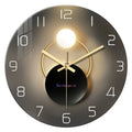 Light Luxury Simple Light and Shadow Flat Pattern Tempered Glass Wall Clock Living Room Bedroom Kitchen Home Decoration Wall Clock Silent Quartz Clock Holiday Gift 12 Inches 14 Inches 16inch (Without Batteries) - PhishStones Products