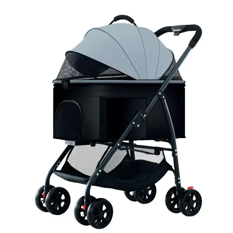Lightweight Foldable Pet Stroller for Small and Medium Dogs & Cats Portable Outdoor Pet Carrier on Wheels - PhishStones Products