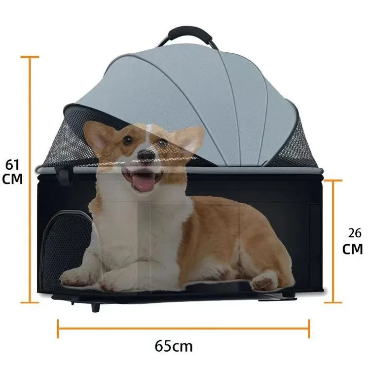 Lightweight Foldable Pet Stroller for Small and Medium Dogs & Cats Portable Outdoor Pet Carrier on Wheels - PhishStones Products