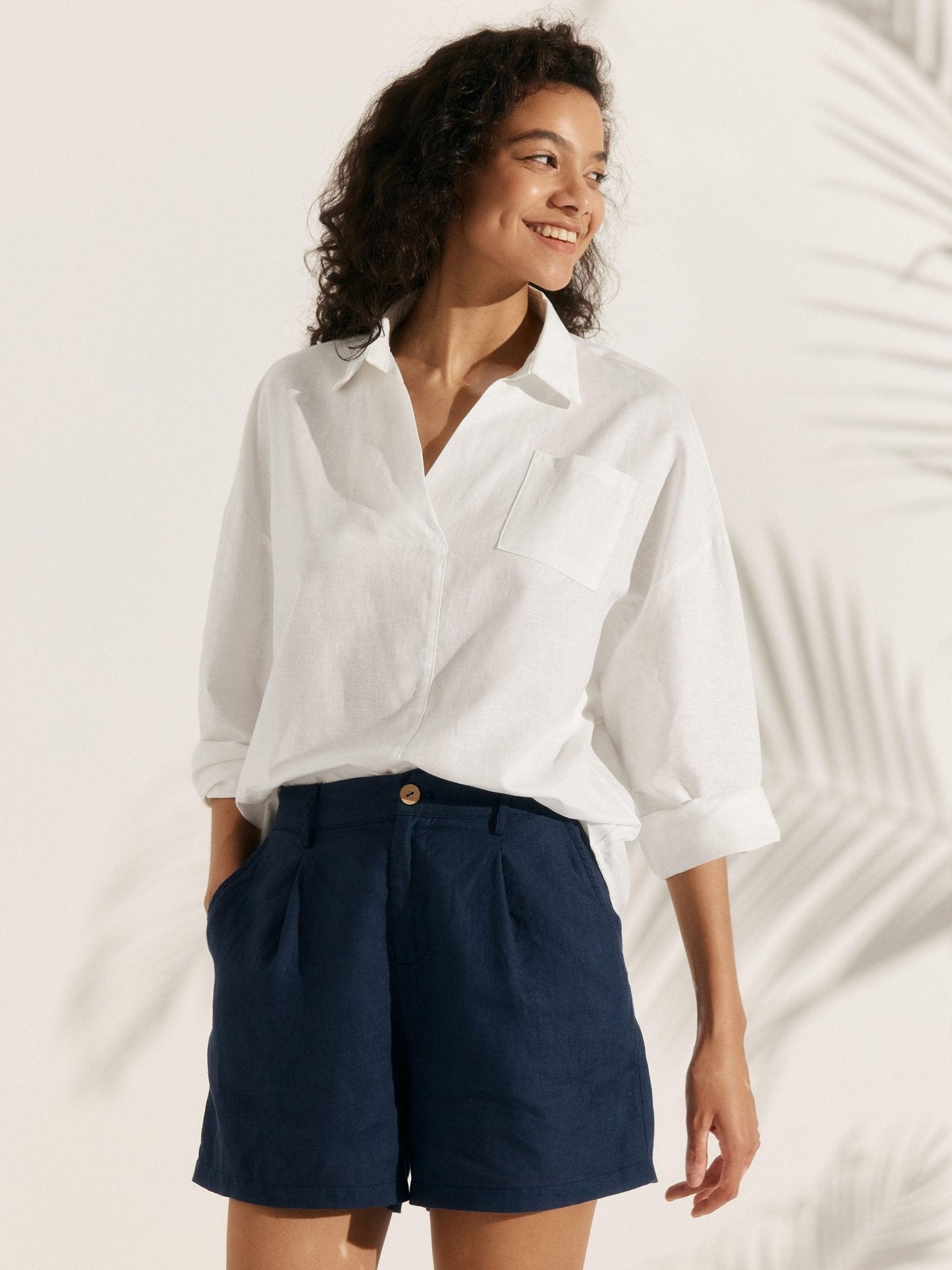 Linen Plaid Oversized Fit Pocket Shirt - PhishStones Products