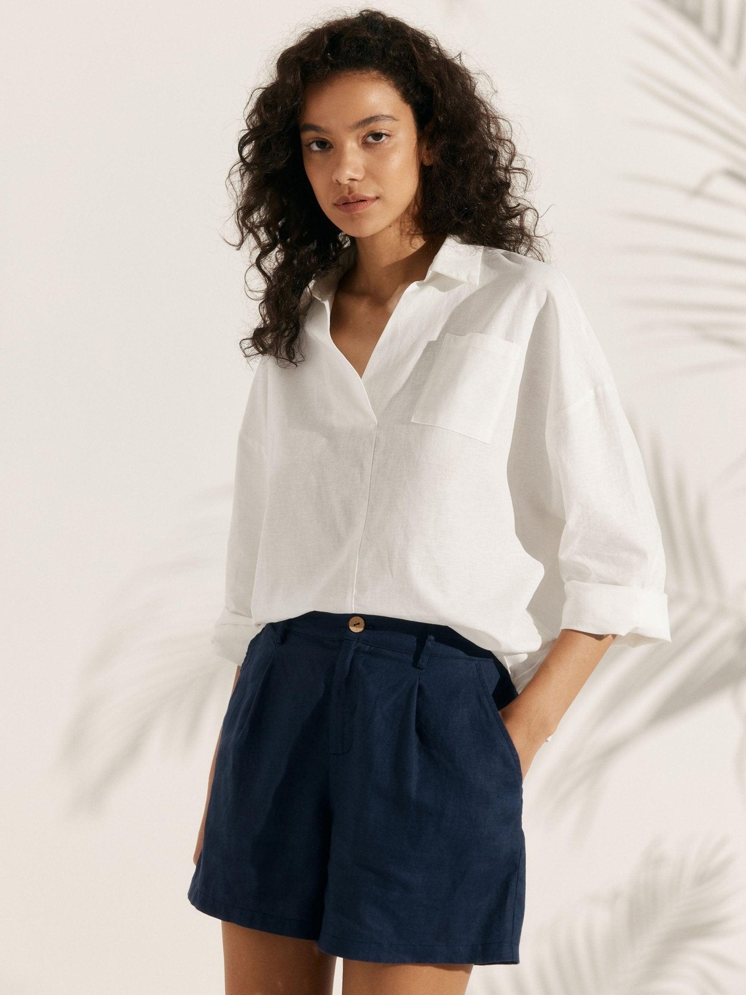Linen Plaid Oversized Fit Pocket Shirt - PhishStones Products