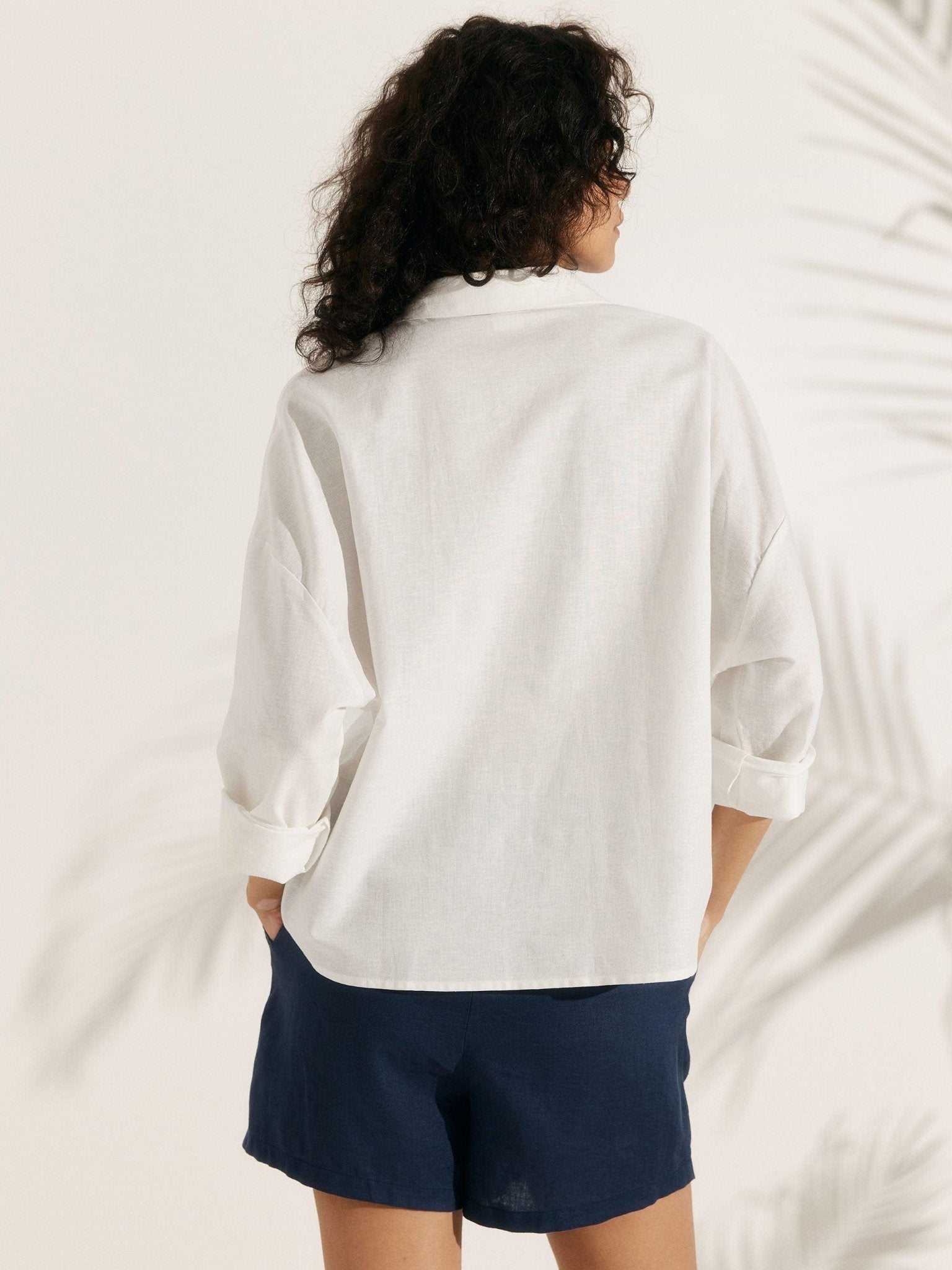 Linen Plaid Oversized Fit Pocket Shirt - PhishStones Products