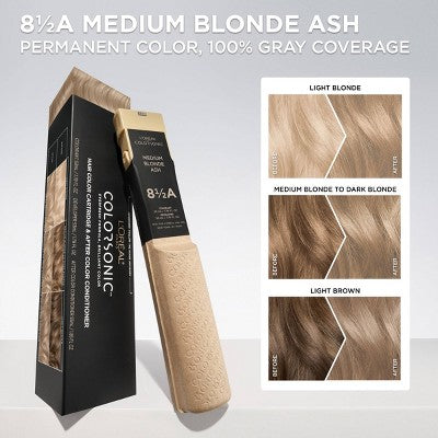 L'Oreal Paris Colorsonic Permanent Hair Color Medium Blonde Ash 8.5A - Missing Box - PhishStones Products