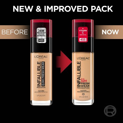 L'Oreal Paris Infallible 32HR Fresh Wear Foundation SPF 25 440 Natural Rose 1 fl oz - New - PhishStones Products