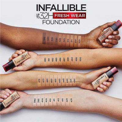 L'Oreal Paris Infallible 32HR Fresh Wear Foundation SPF 25 440 Natural Rose 1 fl oz - New - PhishStones Products