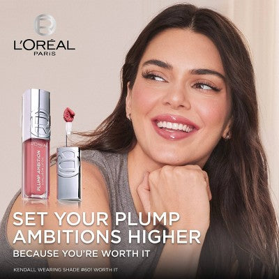 L'Oreal Paris Plump Ambition Hyaluron Lip Oil Plumping Lip Gloss Worth It 0.16 fl oz - New - PhishStones Products