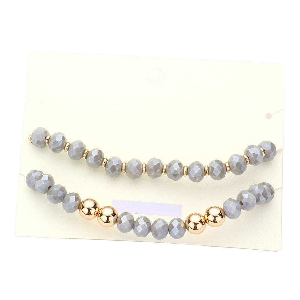 Love Message Faceted Beaded Stretch Bracelets