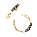 LOVE Metal Ball Half Hoop Message Earrings