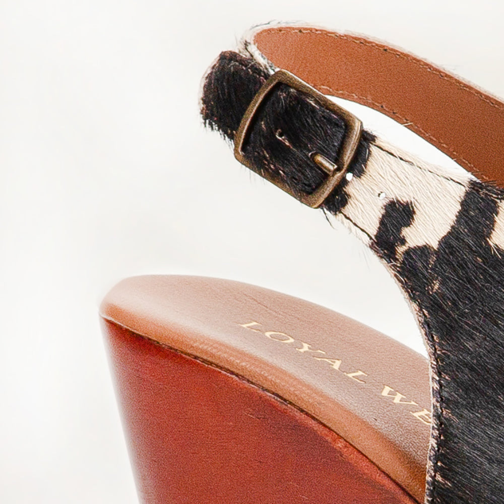 Loyal West Amelia Sandals Black And White Cowhide - PhishStones Products