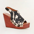 Loyal West Amelia Sandals Black And White Cowhide - PhishStones Products