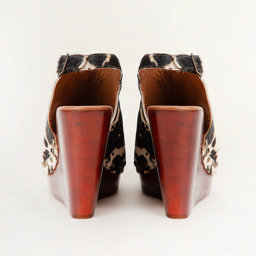 Loyal West Amelia Sandals Black And White Cowhide - PhishStones Products