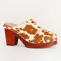 Loyal West Carlotta Trail Clogs Brown And White Cowhide - PhishStones Products