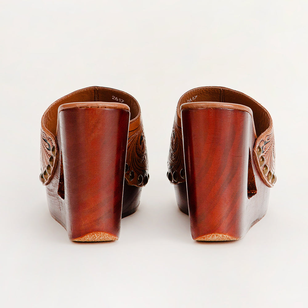 Loyal West Desert Wanderer Sandals - Dark Brown Handtooled Leather - PhishStones Products