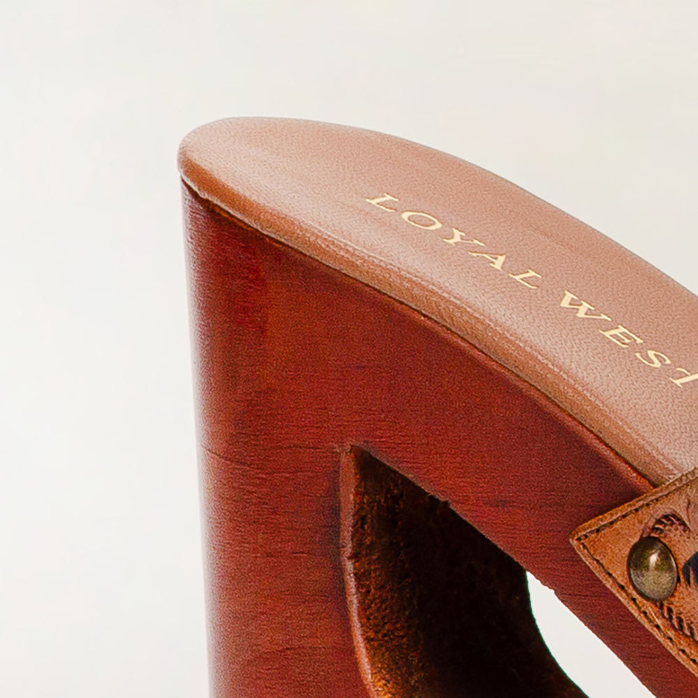 Loyal West Desert Wanderer Sandals - Dark Brown Handtooled Leather - PhishStones Products