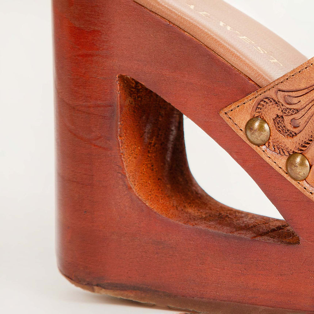 Loyal West Desert Wanderer Sandals - Light Brown Handtooled Leather - PhishStones Products