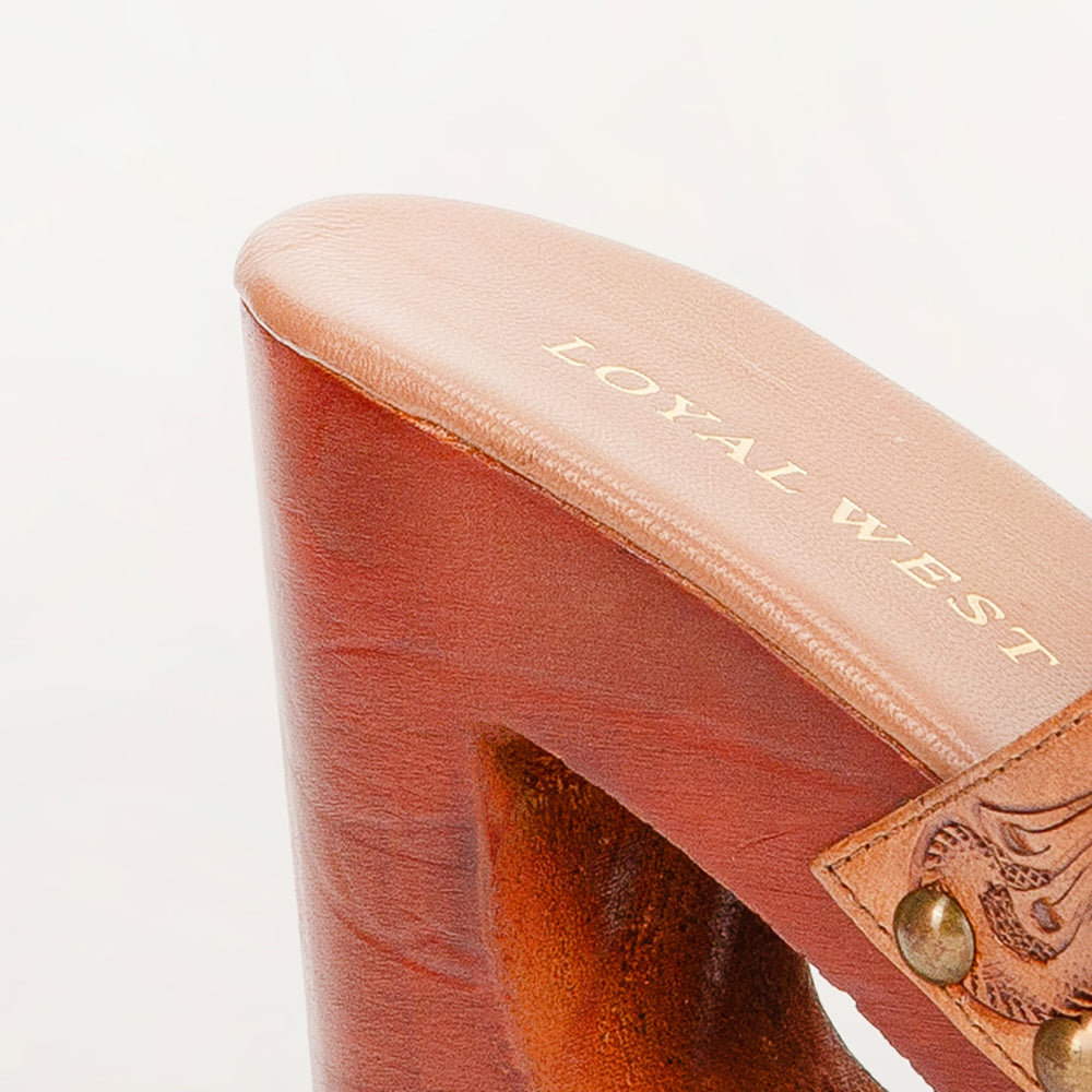 Loyal West Desert Wanderer Sandals - Light Brown Handtooled Leather - PhishStones Products