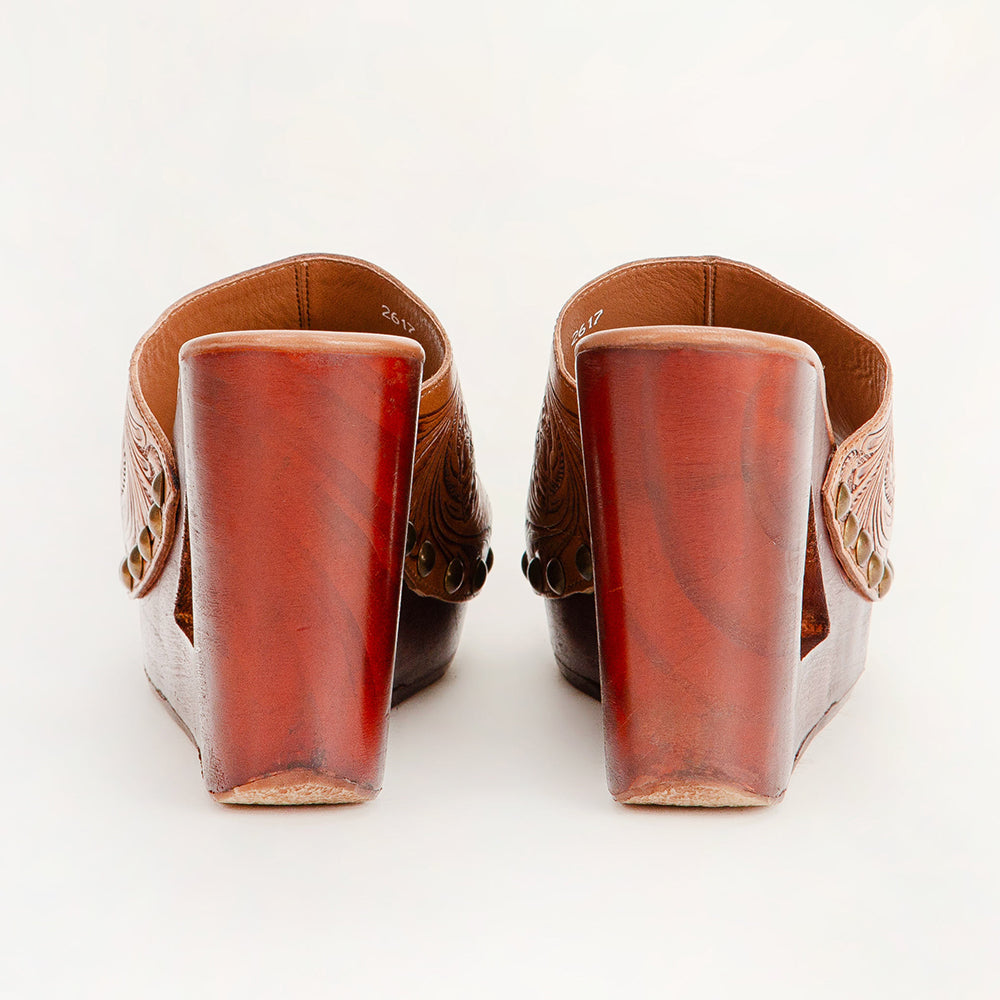 Loyal West Desert Wanderer Sandals - Light Brown Handtooled Leather - PhishStones Products