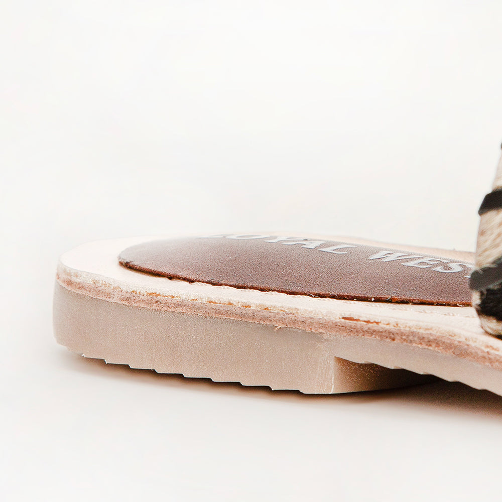 Loyal West Mesa Wanderer Sandals - Black And White Cowhide - PhishStones Products