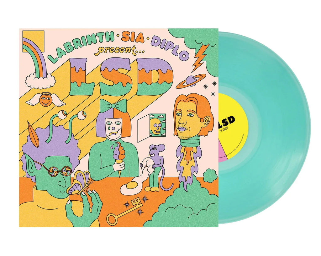 Lsd Feat. Labrinth, Sia And Diplo - Lsd (5th Anniversary Edition) (Alternate Cover, Green Vinyl) (LP) - PhishStones Products