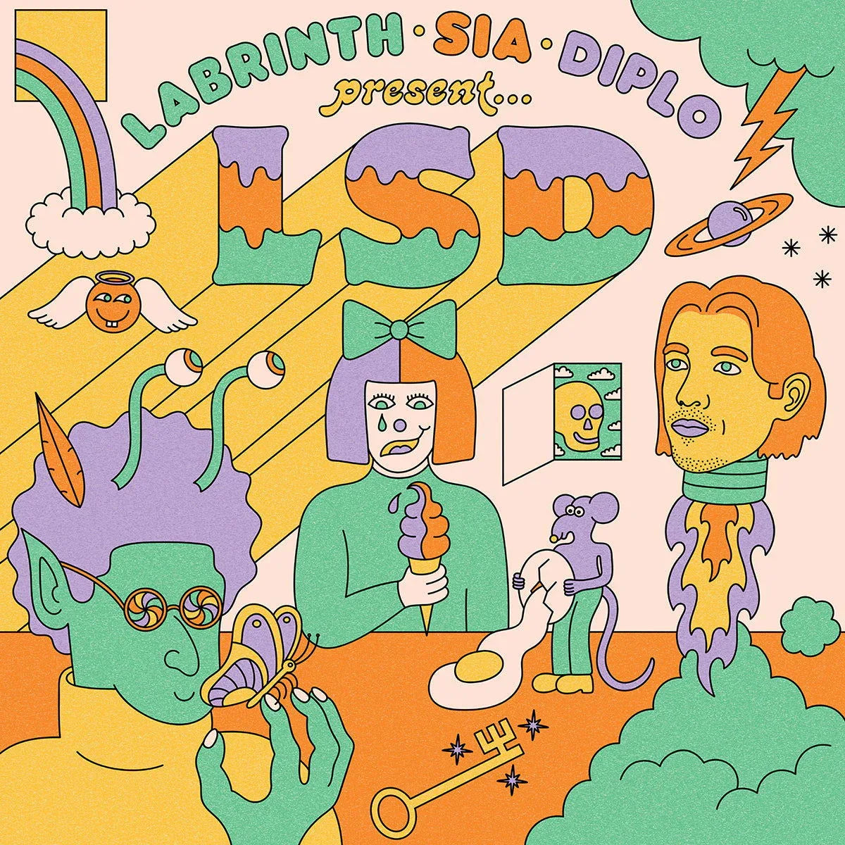 Lsd Feat. Labrinth, Sia And Diplo - Lsd (5th Anniversary Edition) (Alternate Cover, Green Vinyl) (LP) - PhishStones Products