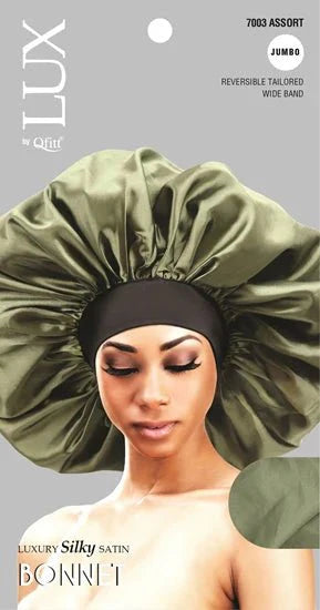 Lux by Qfitt Luxury Silky Satin Bonnet - Jumbo (7004) - PhishStones Products