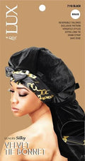 Lux by Qfitt Luxury Silky Velvet Tie Bonnet - Braid - PhishStones Products