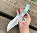 Luxury Hand Engraved Knife - Coloured Bone Handle Collector’s Masterpiece - PhishStones Products