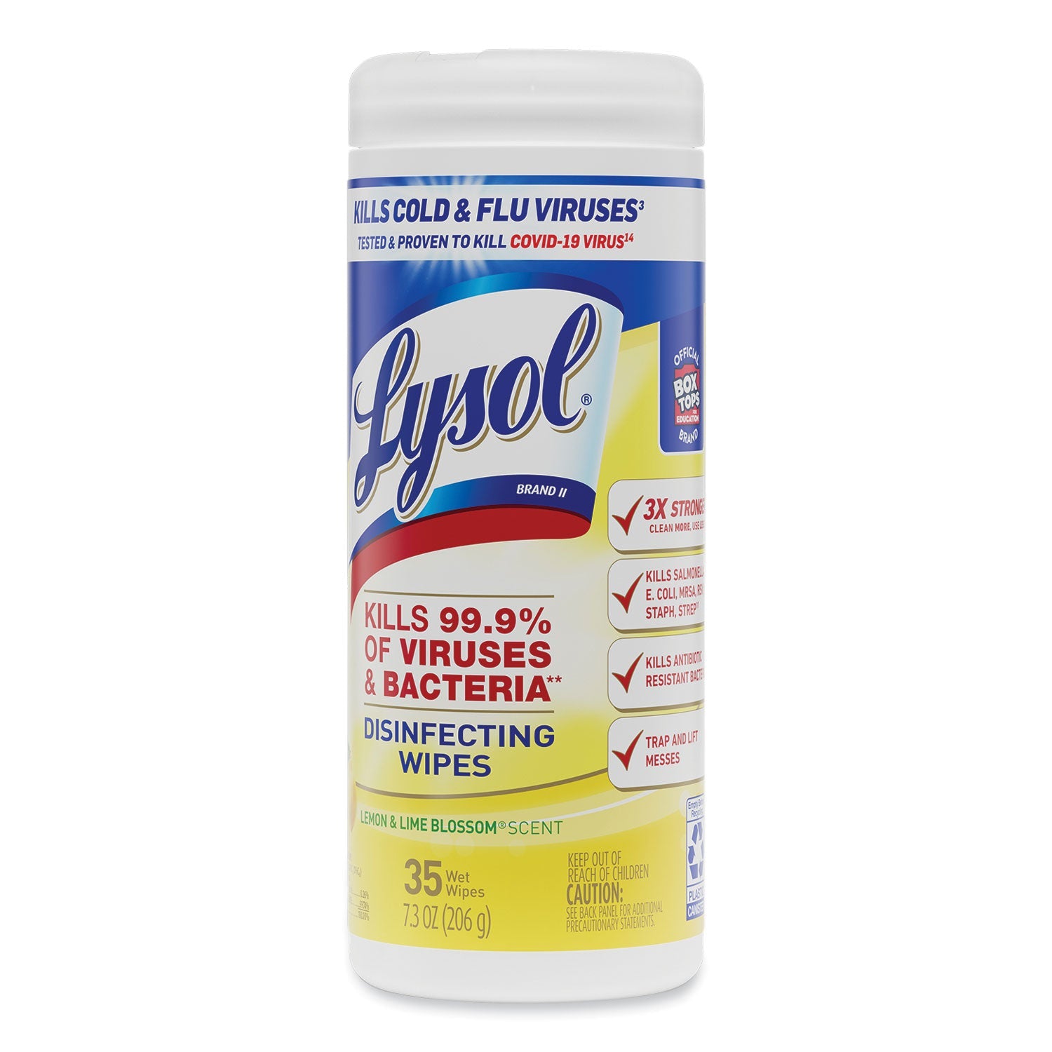 LYSOL Disinfecting Wipes, 7 x 7.25, Lemon and Lime Blossom, 35 Wipes/Canister - PhishStones Products