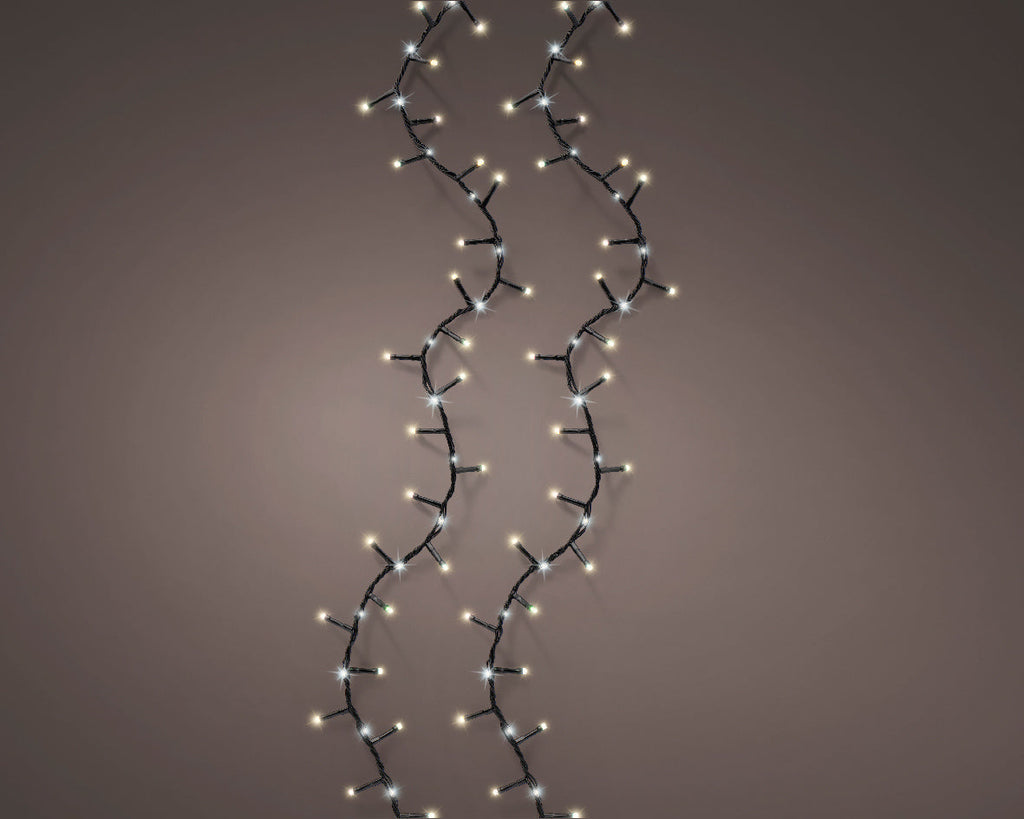 Compact Micro Garland String Lights - 808 LED - Warm/Cool White - Black Wire