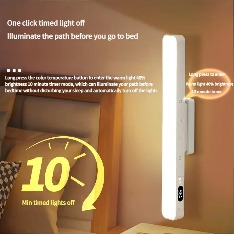 Magnetic Touch LED Desk Lamp Rechargeable USB - C Night Light 5 Color Temps 360° Rotating Bedside & Cabinet Light - PhishStones Products