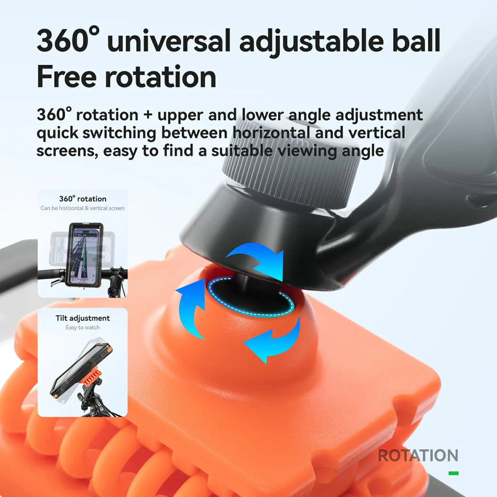 Magnetic Waterproof Bike Phone Holder Shock-Absorbing For 4.7–6.9‘’