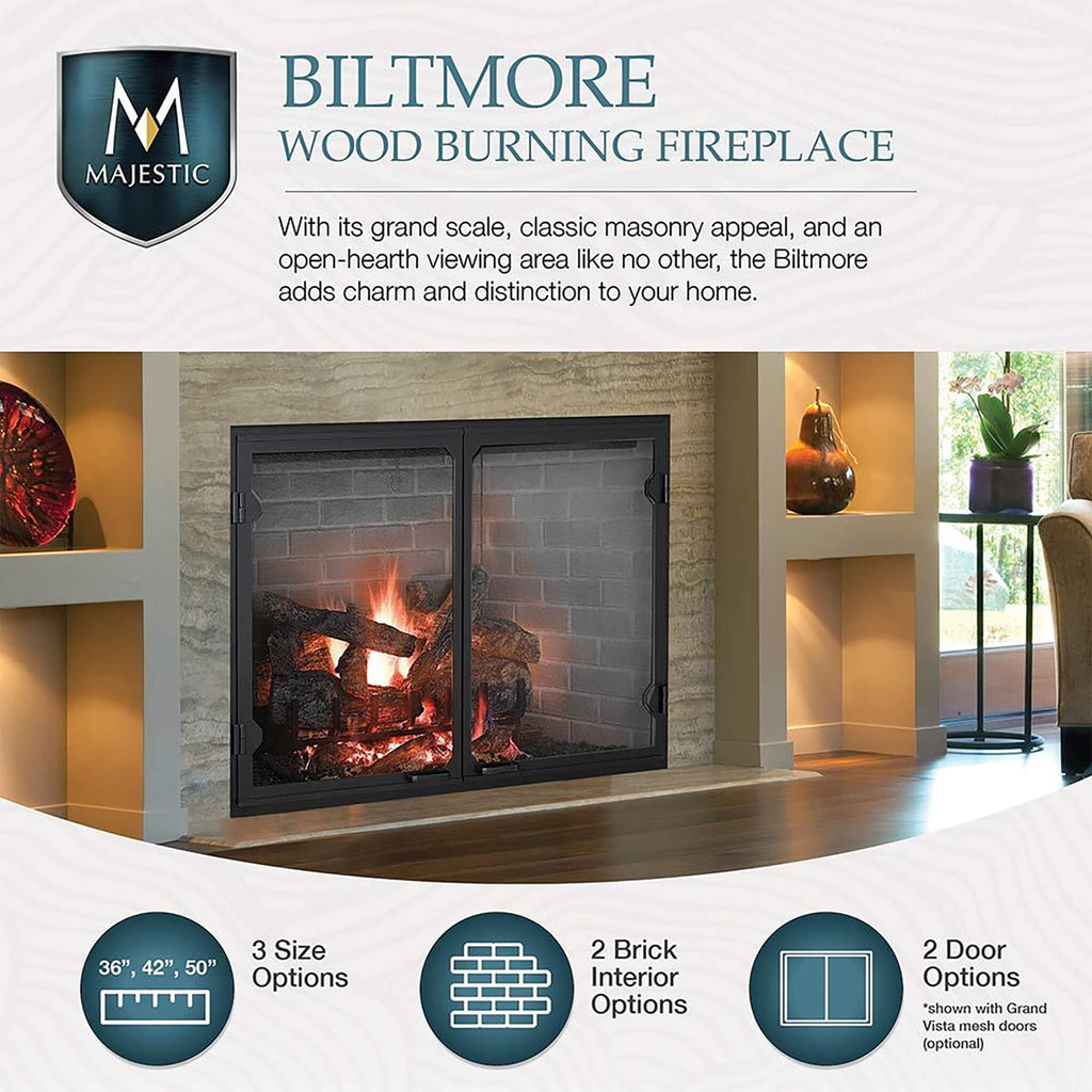 Majestic Biltmore Radiant 36-Inch Open Wood Burning Fireplace [SB60] (SAK13487)