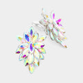 Marquise Crystal Cluster Clip on Evening Earrings