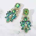 Marquise Square Stone Pointed Evening Clip On Earrings