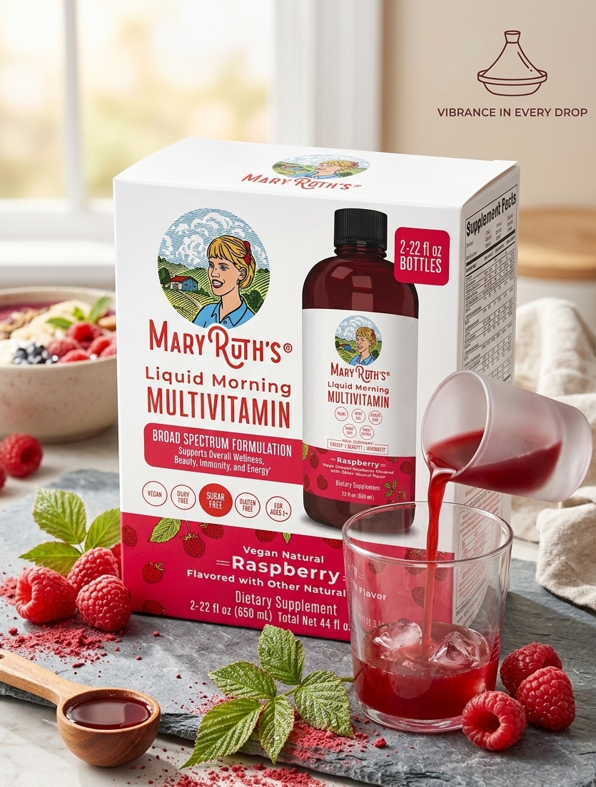 MaryRuth's Liquid Morning Multivitamin, Raspberry, 22 fl. oz., 2 pk. - PhishStones Products