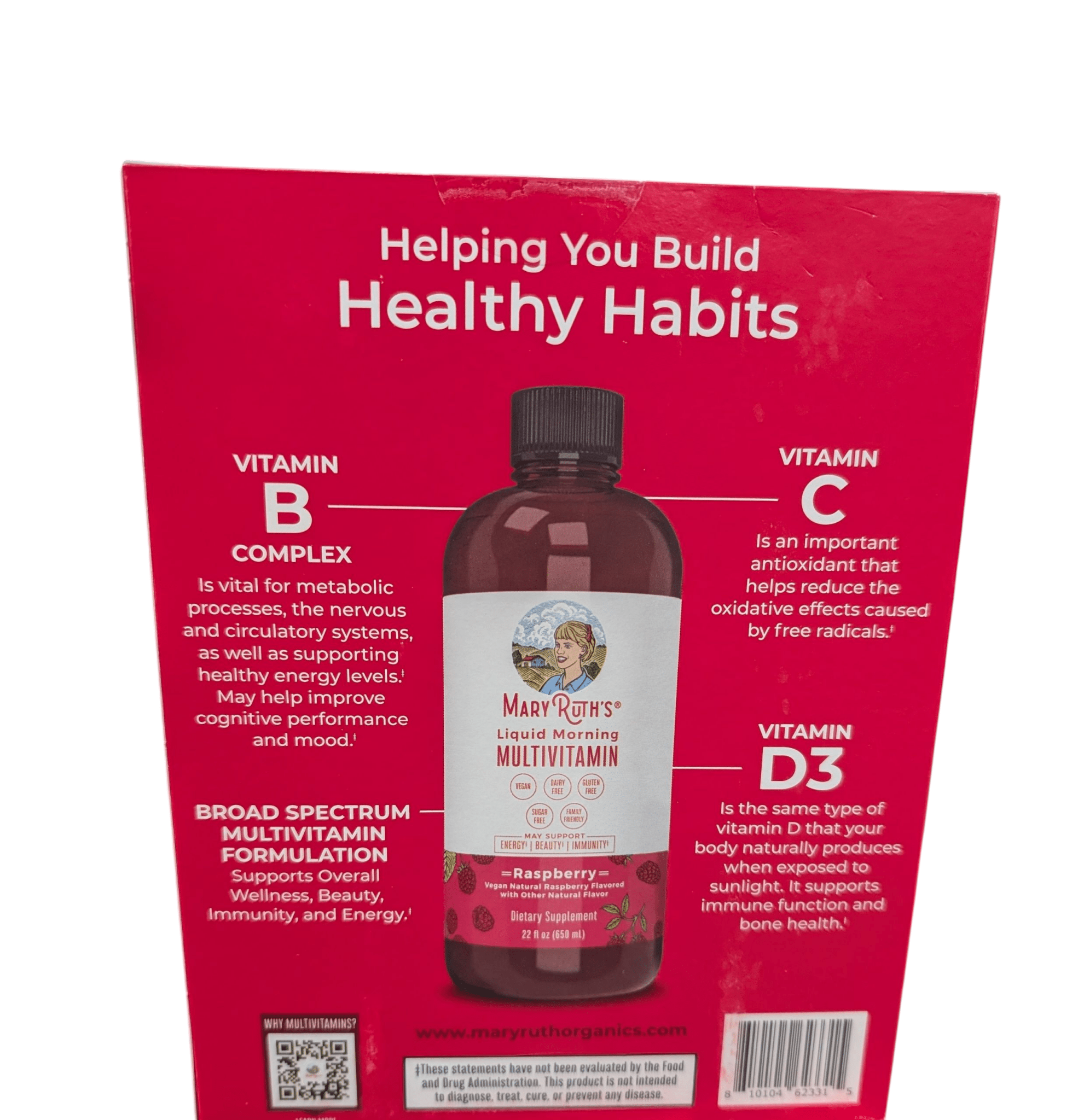 MaryRuth's Liquid Morning Multivitamin, Raspberry, 22 fl. oz., 2 pk. - PhishStones Products