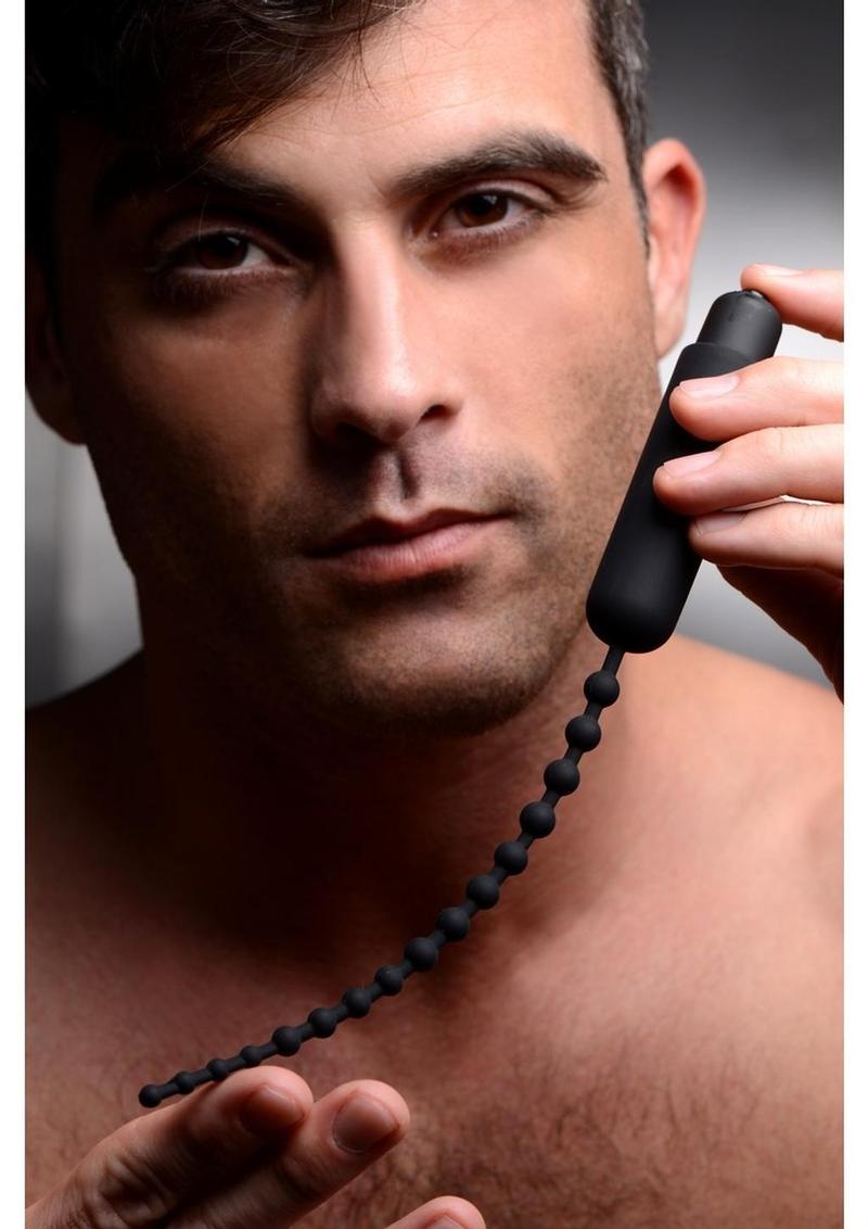 Master Series Dark Rod Vibrating Beaded Silicone Sound - PhishStones Products