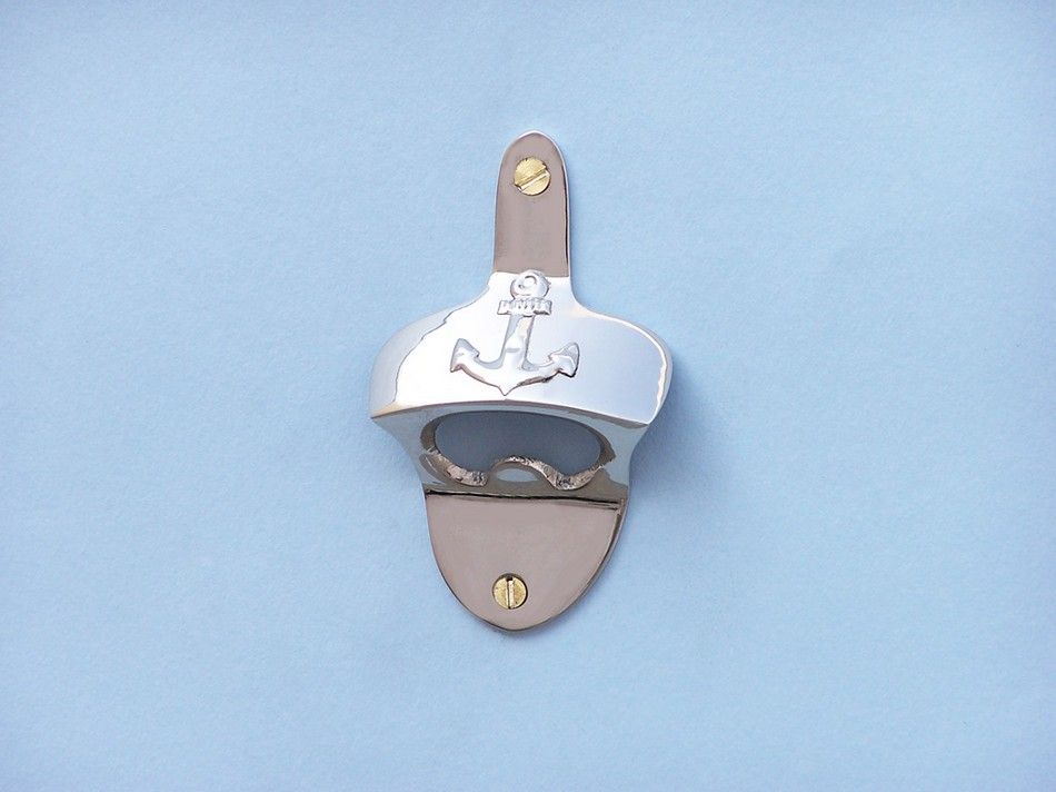Chrome Wall Mounted Anchor Bottle Opener 3""