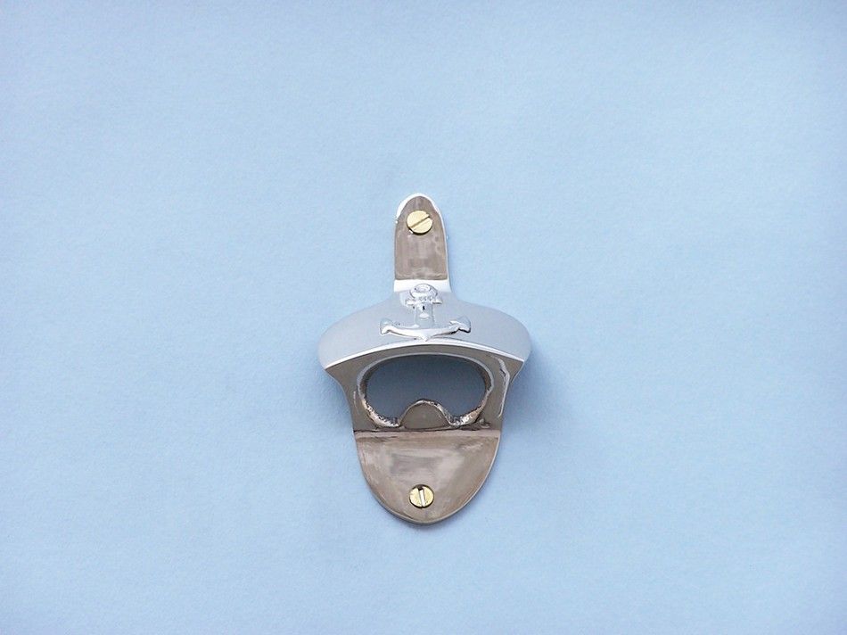 Chrome Wall Mounted Anchor Bottle Opener 3""