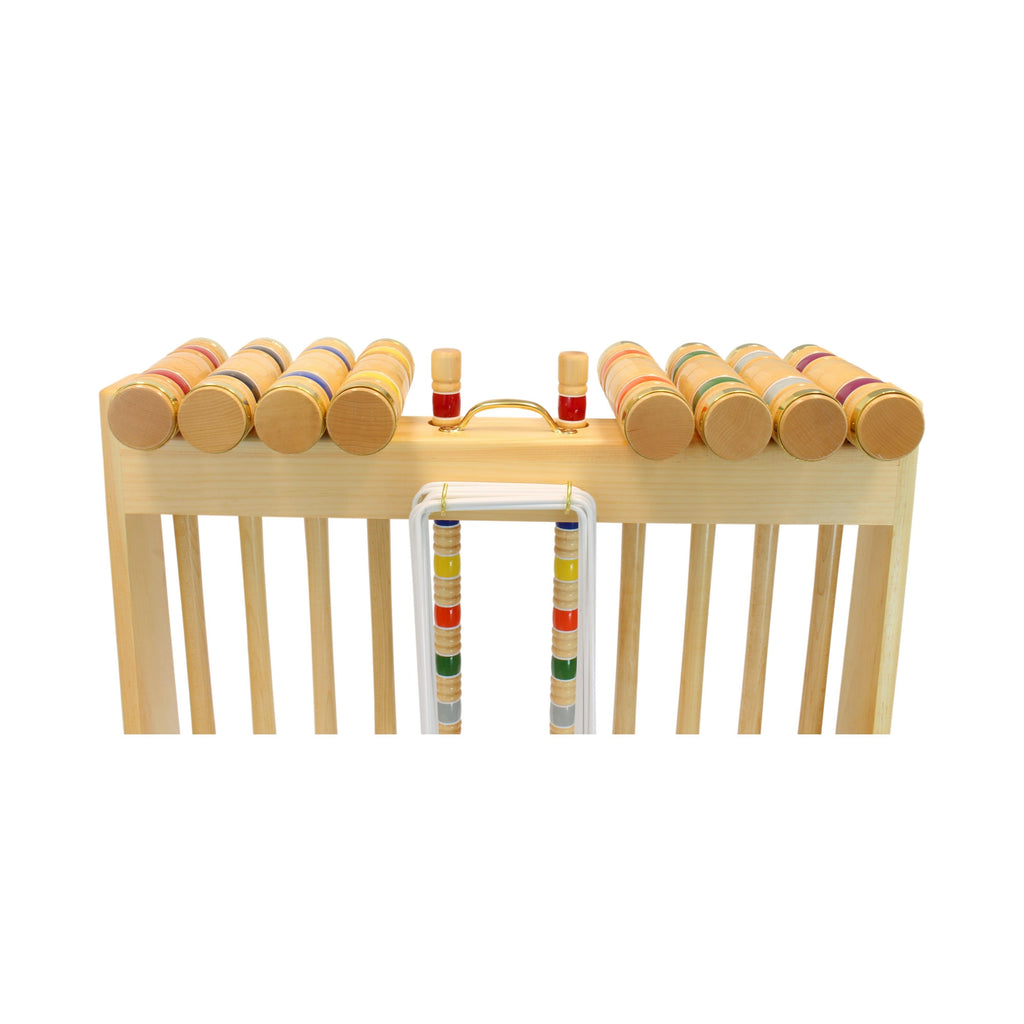 Deluxe 8-Player Croquet Game Set - Choose a Storage Option - Wooden Holder or Duffel Carry Bag