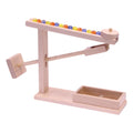 Wooden Marble Roller Machine Toy, Child-Safe Maple/Walnut Finish