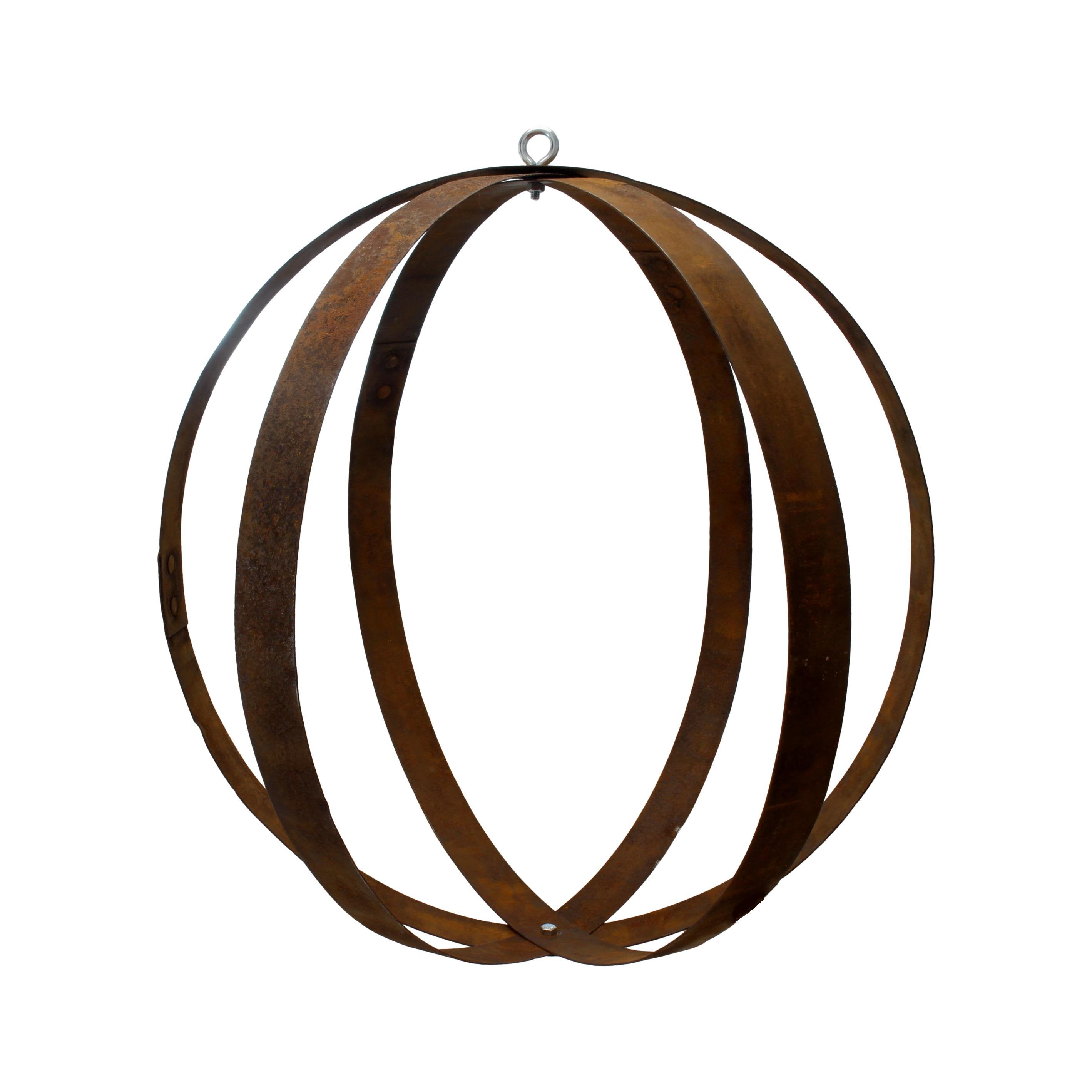 Rustic Hanging Plant Holder, Made with Reclaimed Barrel Rings