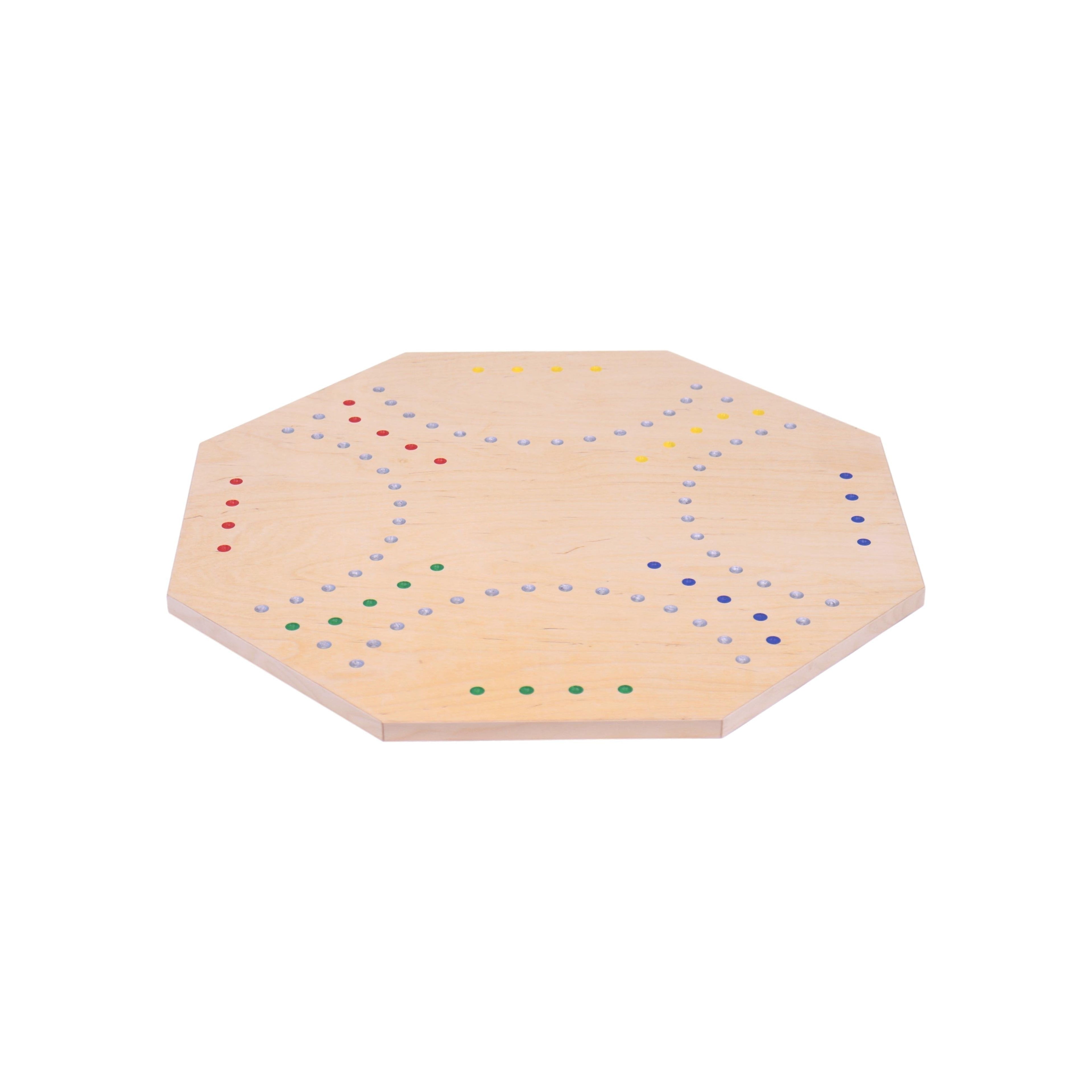 Wooden Marble Chase Game Set - Double-Sided 23" Wide Board