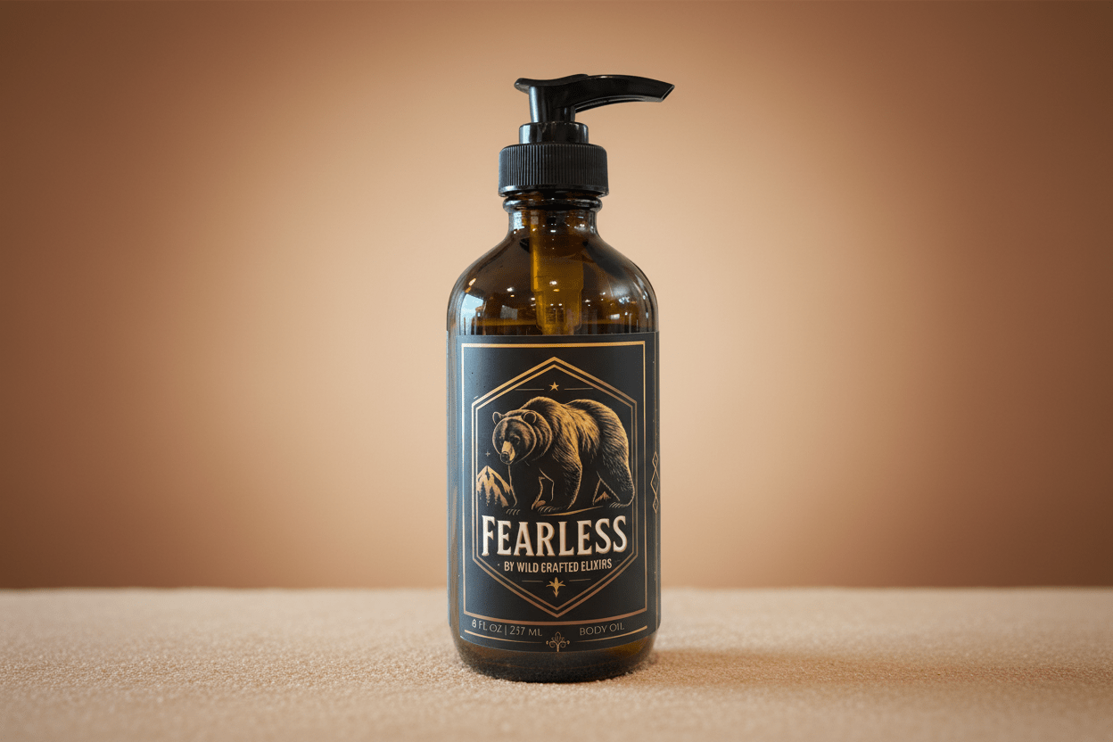 Men's Fearless Body Oil - Lightweight Natural Moisturizer (8 fl oz) - PhishStones Products