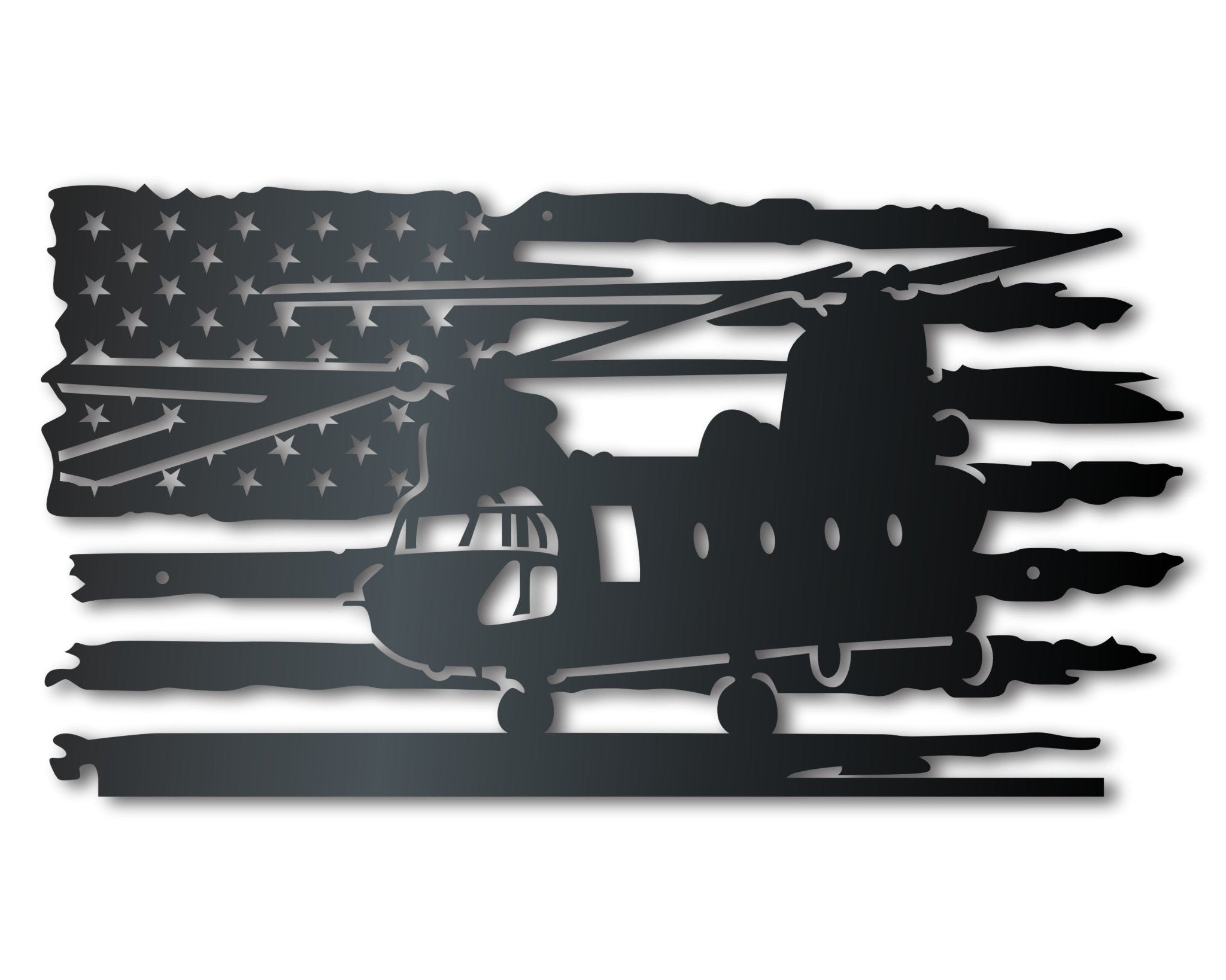 Metal USA Army Helicopter Wall Art | Patriotic Military Veteran | Indoor Outdoor | Up to 36" | Over 20 Color Options - PhishStones Products