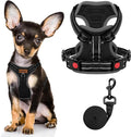 MIDOG No - Pull Dog Harness | Adjustable & Reflective Pet Harness Leash Set for Small Medium Large Dogs Walking, Training| No Choke, Front Clip, Soft Padded Vest with Easy Control Handle - Black, XS - PhishStones Products