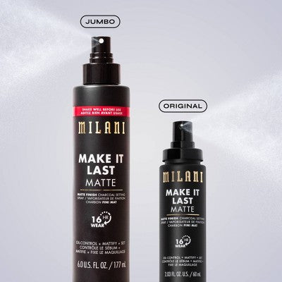 Milani Make It Last Matte Finish Charcoal Setting Spray 6 fl oz - New - PhishStones Products