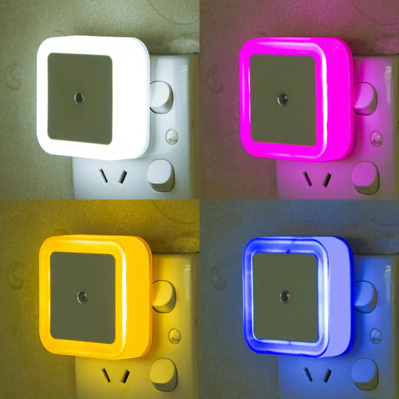 Mini LED Plug - in Night Light with Light Sensor – Square Nightlamp for Kids Bedroom Bedside Corridor (EU/US/UK, 110 - 240V) - PhishStones Products